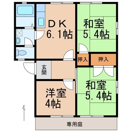 東松江駅 徒歩15分 1階の物件間取画像